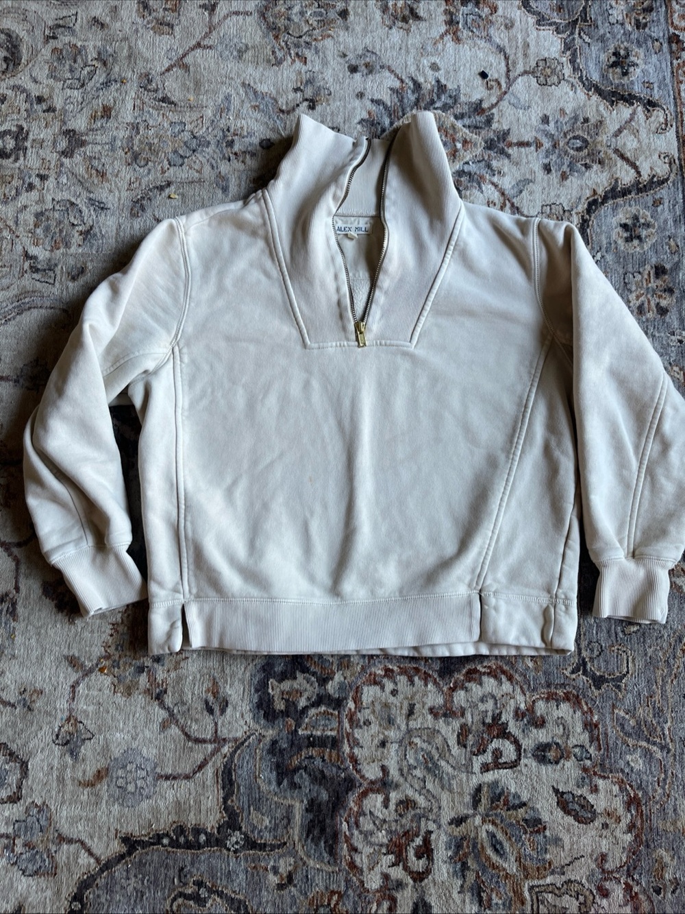 Alex Mill Ara Cotton Fleece Half Zip Sweatshirt In Size M